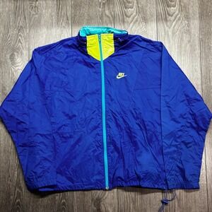 Vintage 90s Nike Windbreaker Track Jacket Mens Large Colorblock Jacket